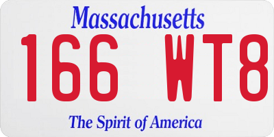 MA license plate 166WT8
