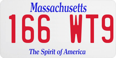 MA license plate 166WT9