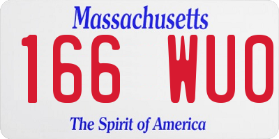 MA license plate 166WU0
