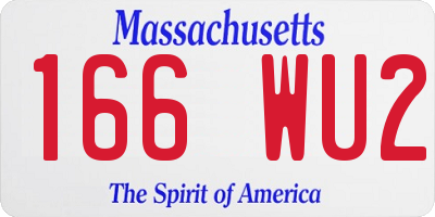 MA license plate 166WU2