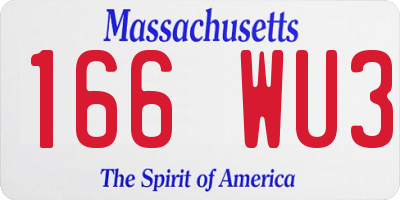 MA license plate 166WU3
