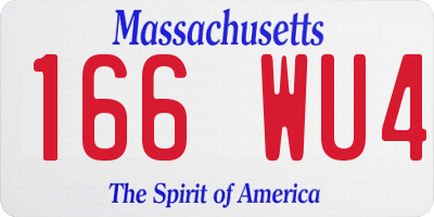 MA license plate 166WU4