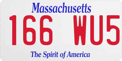 MA license plate 166WU5