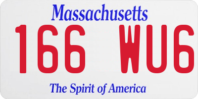 MA license plate 166WU6