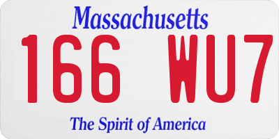 MA license plate 166WU7