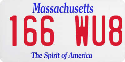 MA license plate 166WU8