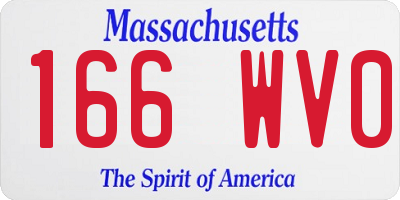 MA license plate 166WV0