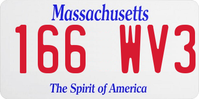 MA license plate 166WV3