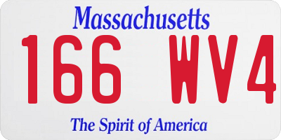 MA license plate 166WV4