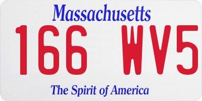 MA license plate 166WV5