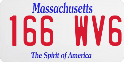 MA license plate 166WV6