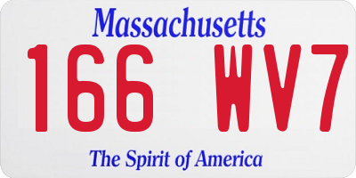 MA license plate 166WV7