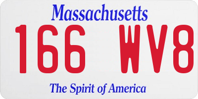 MA license plate 166WV8