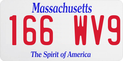 MA license plate 166WV9