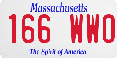 MA license plate 166WW0