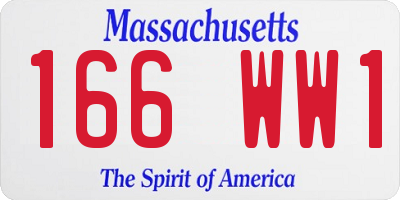 MA license plate 166WW1