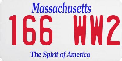 MA license plate 166WW2
