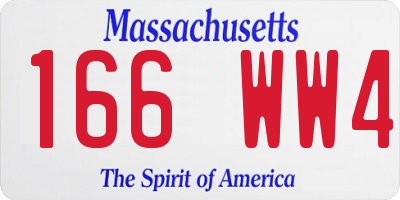 MA license plate 166WW4