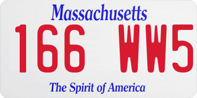 MA license plate 166WW5