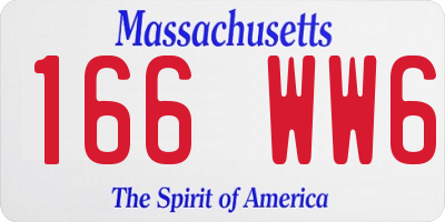 MA license plate 166WW6