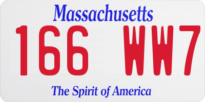 MA license plate 166WW7