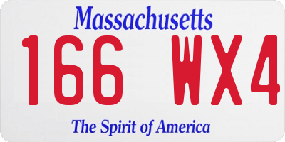 MA license plate 166WX4