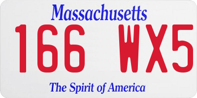 MA license plate 166WX5