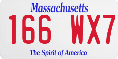 MA license plate 166WX7