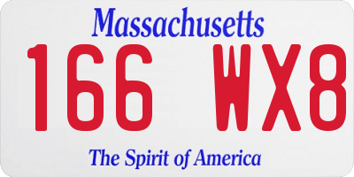 MA license plate 166WX8