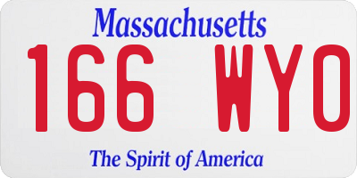 MA license plate 166WY0