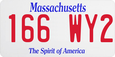 MA license plate 166WY2