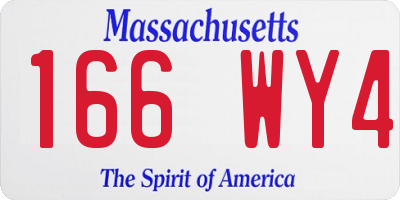 MA license plate 166WY4