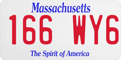 MA license plate 166WY6