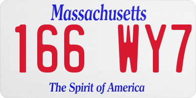 MA license plate 166WY7