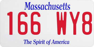 MA license plate 166WY8