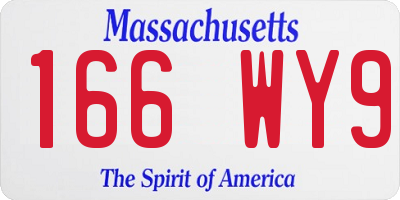 MA license plate 166WY9