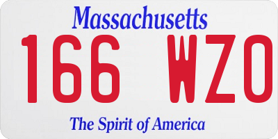 MA license plate 166WZ0