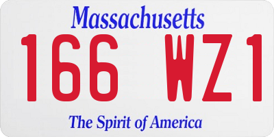 MA license plate 166WZ1
