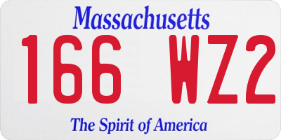 MA license plate 166WZ2