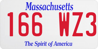 MA license plate 166WZ3