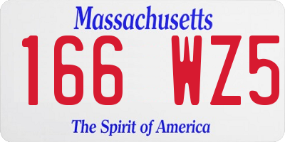 MA license plate 166WZ5