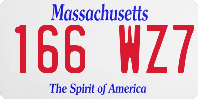 MA license plate 166WZ7