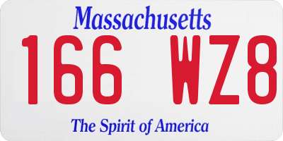 MA license plate 166WZ8