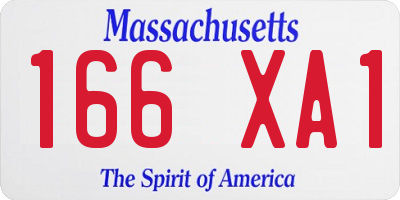 MA license plate 166XA1