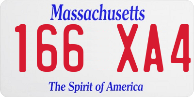 MA license plate 166XA4