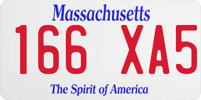 MA license plate 166XA5