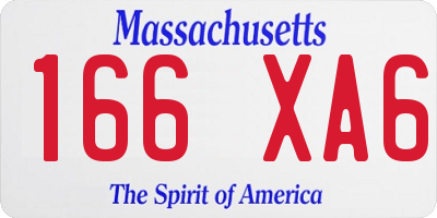 MA license plate 166XA6
