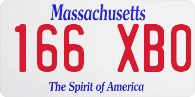 MA license plate 166XB0