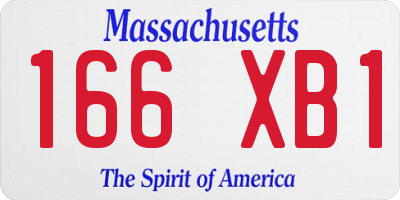 MA license plate 166XB1