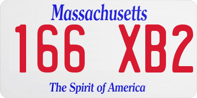 MA license plate 166XB2